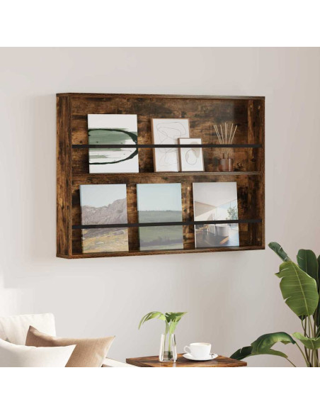 Scaffale per riviste Rovere fumé 100 x 12 x 70 cm