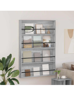 Scaffale per riviste 2 pcs Grigio Sonoma 100 x 12 x 70 cm