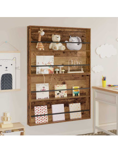 Scaffale per riviste 2 pcs Legno vecchio 100 x 12 x 70 cm