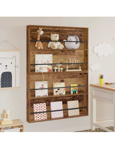 Scaffale per riviste 2 pcs Legno vecchio 100 x 12 x 70 cm