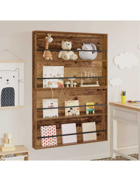 Scaffale per riviste 2 pcs Legno vecchio 100 x 12 x 70 cm