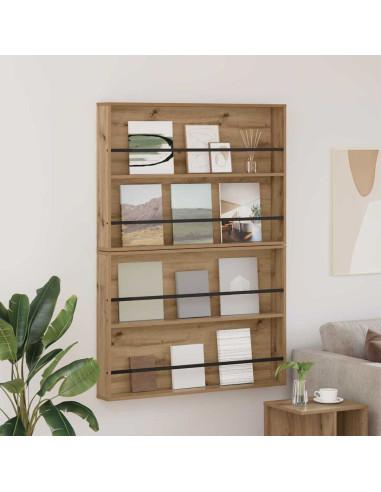 Scaffale per riviste 2 pcs Rovere artigianale 100 x 12 x 70 cm