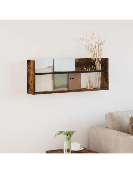 Scaffale per riviste Rovere fumé 80 x 12 x 30 cm