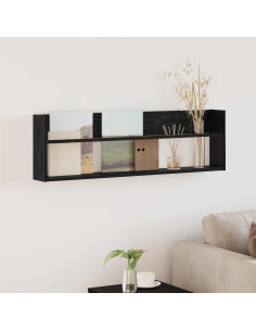 Scaffale per riviste Rovere Nero 100 x 12 x 30 cm
