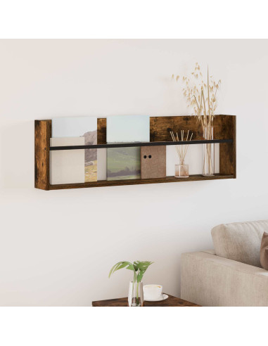 Scaffale per riviste Rovere fumé 100 x 12 x 30 cm