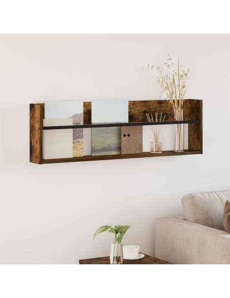 Scaffale per riviste Rovere fumé 100 x 12 x 30 cm