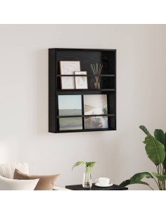 Scaffale per riviste Rovere Nero 60 x 12 x 70 cm