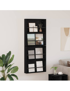 Scaffale per riviste 2 pcs Rovere Nero 60 x 12 x 70 cm