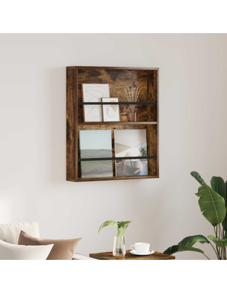 Scaffale per riviste Rovere fumé 60 x 12 x 70 cm