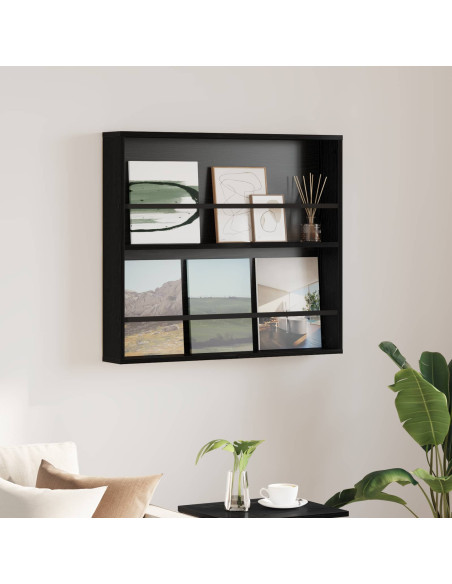 Scaffale per riviste Rovere Nero 80 x 12 x 70 cm