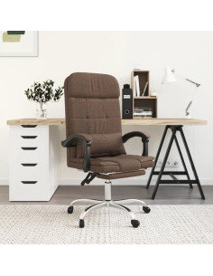 Sedia da Ufficio Massaggio Reclinabile Marrone in Tessuto
