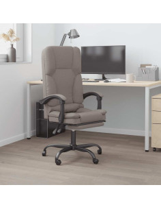 Sedia da Ufficio Massaggio Reclinabile Tortora in Tessuto