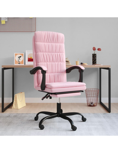 Poltrona da Ufficio Reclinabile Rosa in Velluto