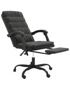 Poltrona da Ufficio Reclinabile Nera in Velluto