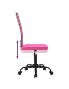 Sedia da Ufficio Altezza Regolabile Rosa in Tessuto a Rete