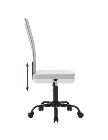 Sedia da Ufficio Altezza Regolabile Bianca in Tessuto a Rete