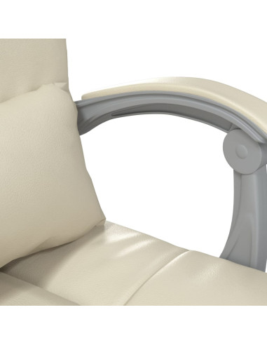 Poltrona da Ufficio Massaggiante Reclinabile Crema Similpelle