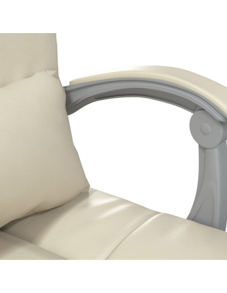Poltrona da Ufficio Massaggiante Reclinabile Crema Similpelle