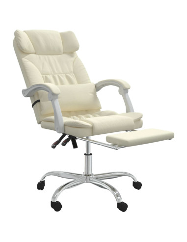 Poltrona da Ufficio Reclinabile Crema in Similpelle