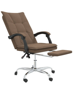 Poltrona da Ufficio Reclinabile Marrone in Tessuto