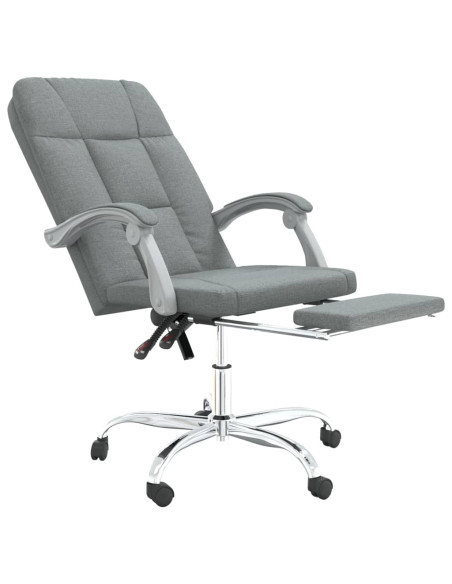 Sedia da Ufficio Reclinabile Grigio Scuro in Tessuto