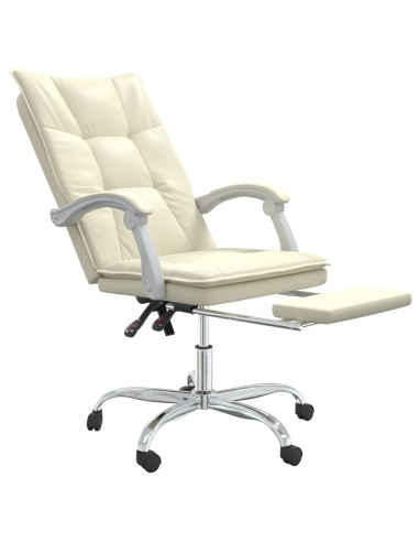 Poltrona da Ufficio Reclinabile Crema in Similpelle