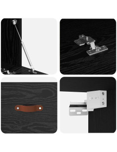 Mobiletto a muro Rovere Nero 100 x 36,5 x 35 cm