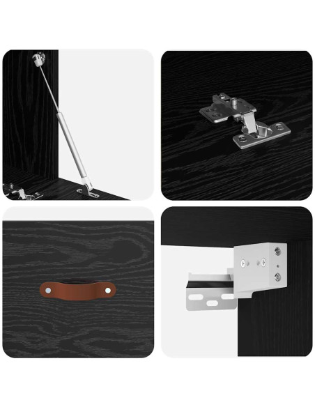 Mobiletto a muro Rovere Nero 100 x 36,5 x 35 cm