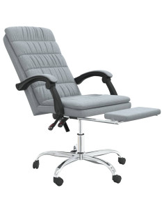 Poltrona da Ufficio Reclinabile Grigio Chiaro in Tessuto