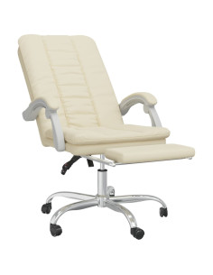 Poltrona da Ufficio Reclinabile Crema in Similpelle
