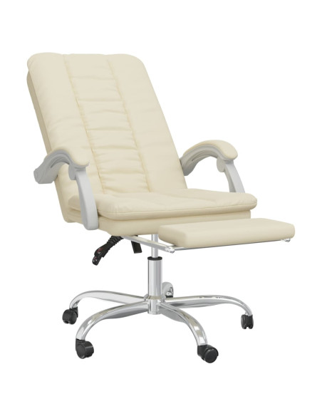 Poltrona da Ufficio Reclinabile Crema in Similpelle