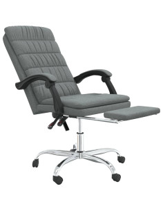 Poltrona da Ufficio Reclinabile Grigio Scuro in Tessuto