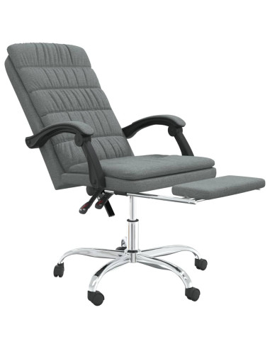 Poltrona da Ufficio Reclinabile Grigio Scuro in Tessuto