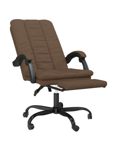 Poltrona da Ufficio Reclinabile Marrone in Tessuto