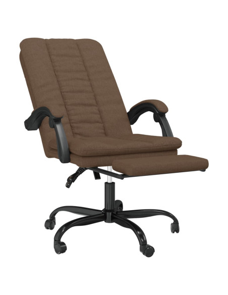 Poltrona da Ufficio Reclinabile Marrone in Tessuto
