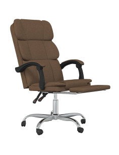 Poltrona da Ufficio Reclinabile Marrone in Tessuto