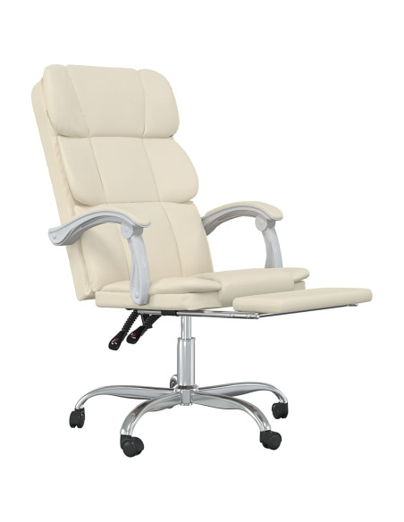 Poltrona da Ufficio Reclinabile Crema in Similpelle