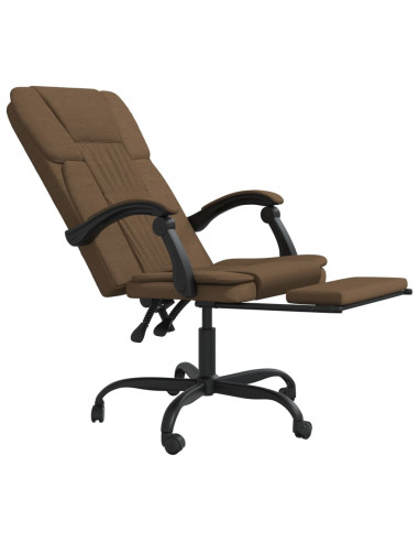 Poltrona da Ufficio Reclinabile Marrone in Tessuto