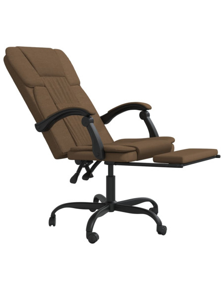 Poltrona da Ufficio Reclinabile Marrone in Tessuto