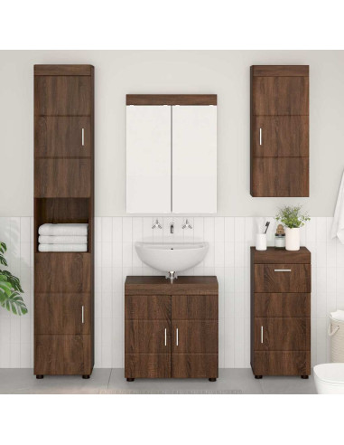 Armadio da bagno a muro TULUM Rovere Marrone 37 x 24,5 x 86 cm