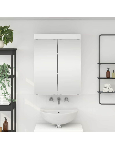 Mobiletto per specchio da bagno TULUM Bianco 60 x 16,5 x 78 cm