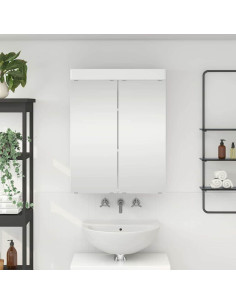 Mobiletto per specchio da bagno con porta TULUM Bianco Lucido