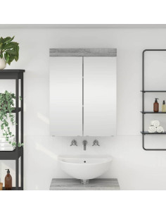 Mobiletto per specchio da bagno con porta TULUM Grigio Sonoma