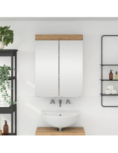 Mobiletto per specchio da bagno TULUM Rovere artigianale