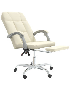 Poltrona da Ufficio Reclinabile Crema in Similpelle