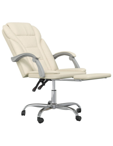 Poltrona da Ufficio Reclinabile Crema in Similpelle