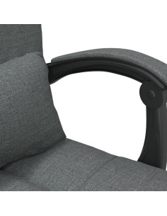 Sedia da Ufficio Massaggio Reclinabile Grigio Scuro in Tessuto