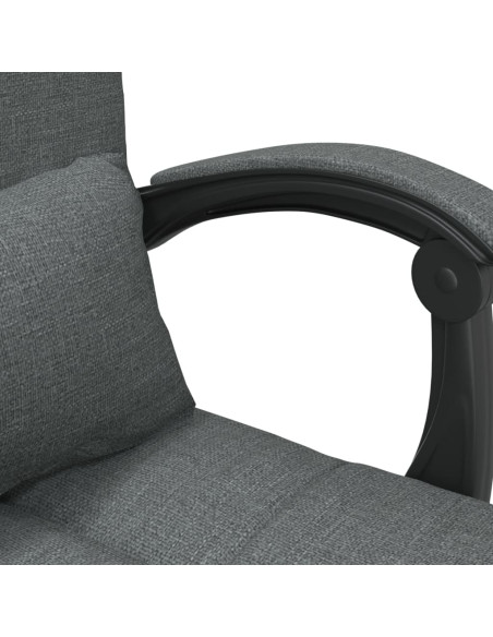 Sedia da Ufficio Massaggio Reclinabile Grigio Scuro in Tessuto