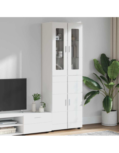 Credenza con porta Bianco 60 x 35 x 182 cm Legno multistrato
