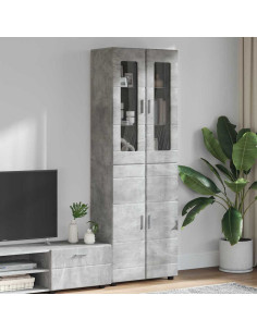 Credenza Grigio cemento 60 x 35 x 182 cm Legno multistrato